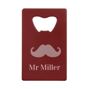 Add custom name moustache maroon