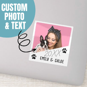 Add Custom Pet Photo Name & Year Cute Dog Mum Gift