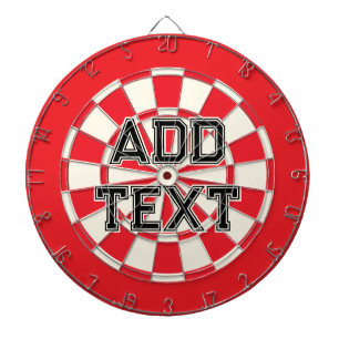 Add Custom Text Black Red White Retro Dartboard