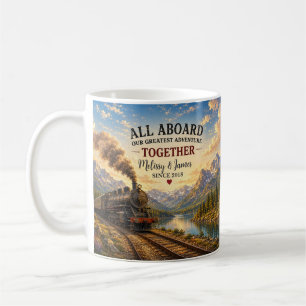 Add Details Couples Steam Train Near River Coffee Mug