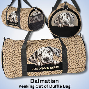 Add Dog Name or Your Name, Dalmatian Duffle Bag