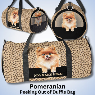 Add Dog Name or Your Name, Pomeranian Duffle Bag