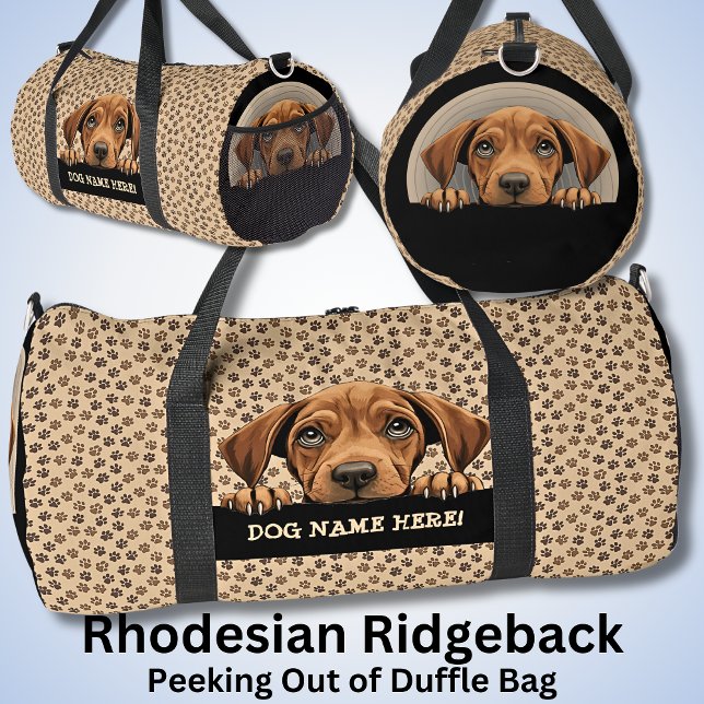 Add Dog Name or Your Name, Rhodesian Ridgeback Duffle Bag (Creator Uploaded)