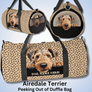 Add Dog Name Your Name, Airedale Terrier Duffle Bag
