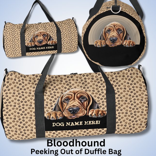 Add Dog Name Your Name, Bloodhound Duffle Bag (Creator Uploaded)