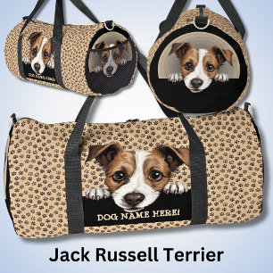 Add Dog Name, Your Name, Jack Russell Terrier Duffle Bag