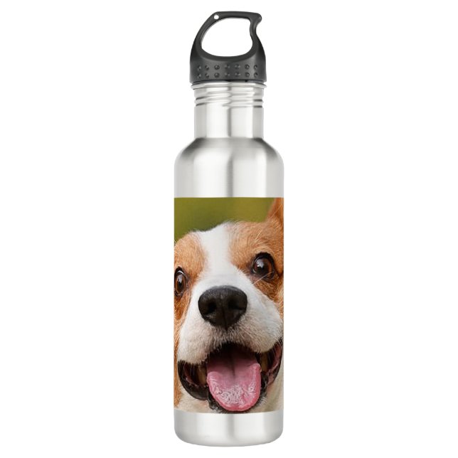 Add Dog Photo Personalised Customised 710 Ml Water Bottle (Front)