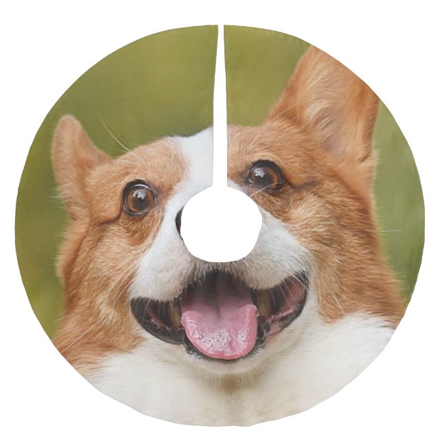 Add Dog Photo Personalised Customised Brushed Polyester Tree Skirt (Front)