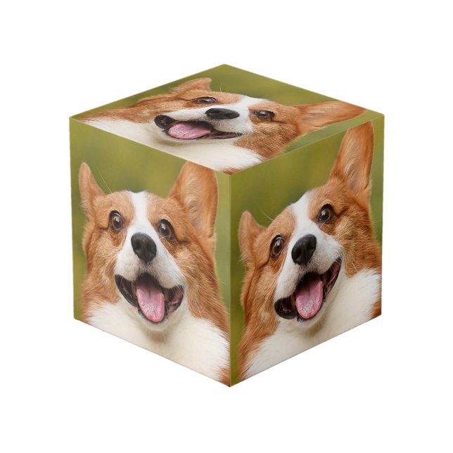 Add Dog Photo Personalised Customised Cube (Front Angled)