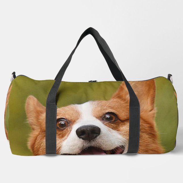 Add Dog Photo Personalised Customised Duffle Bag (Front)