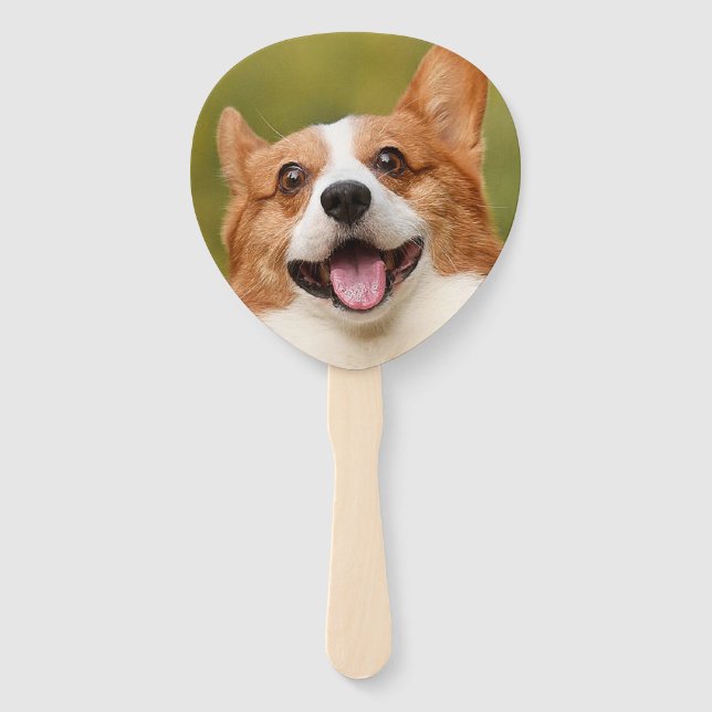 Add Dog Photo Personalised Customised Hand Fan (Front)