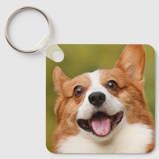 Add Dog Photo Personalised Customised Key Ring (Front)