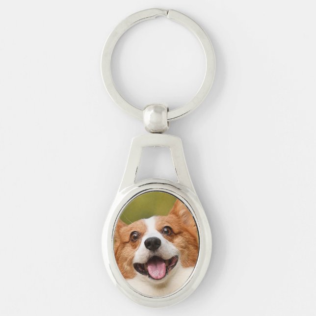 Add Dog Photo Personalised Customised Key Ring (Front)