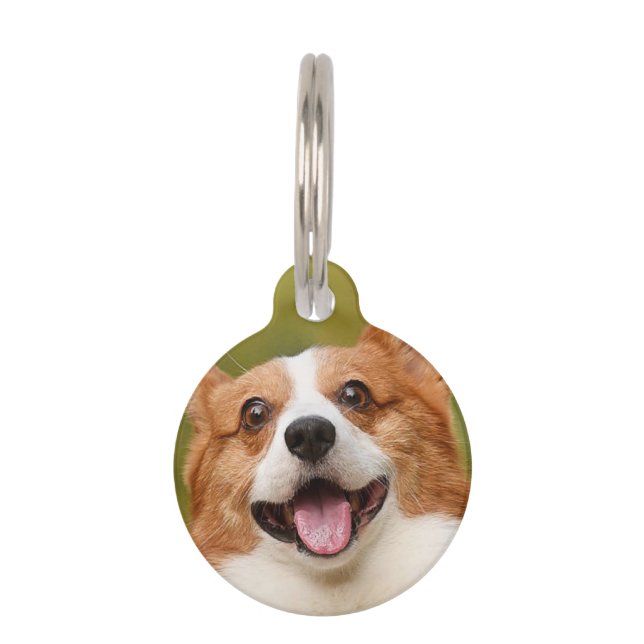 Add Dog Photo Personalised Customised Pet Tag (Front)