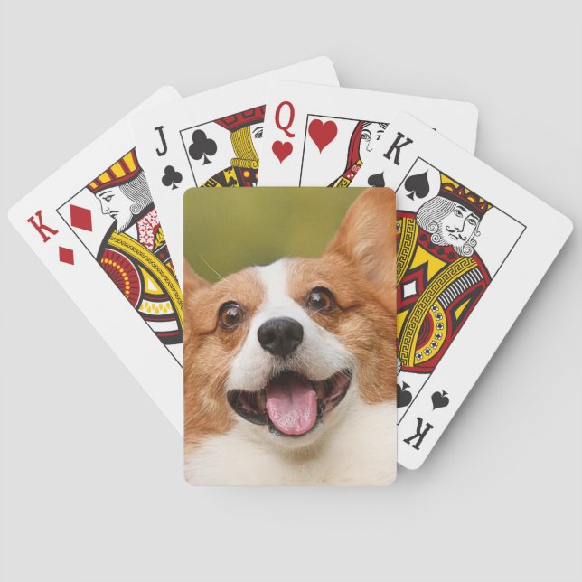 Add Dog Photo Personalised Customised Playing Cards (Back)
