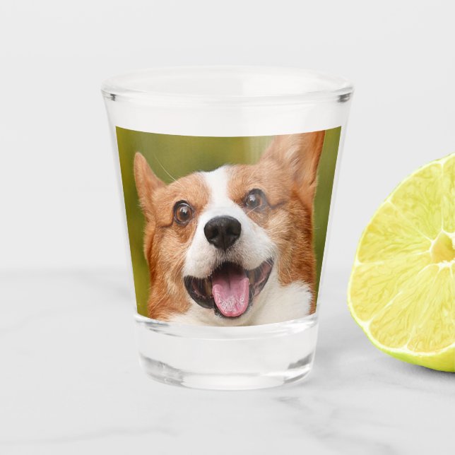 Add Dog Photo Personalised Customised Shot Glass (Front)