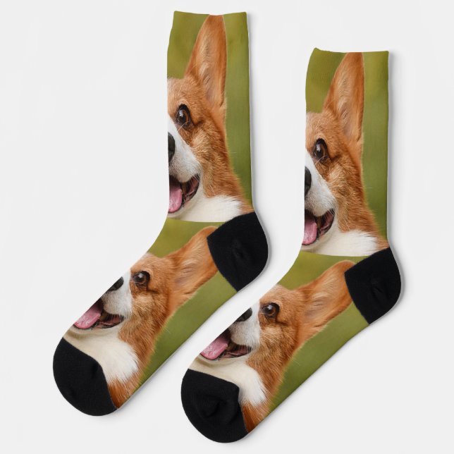 Add Dog Photo Personalised Customised Socks (Left)