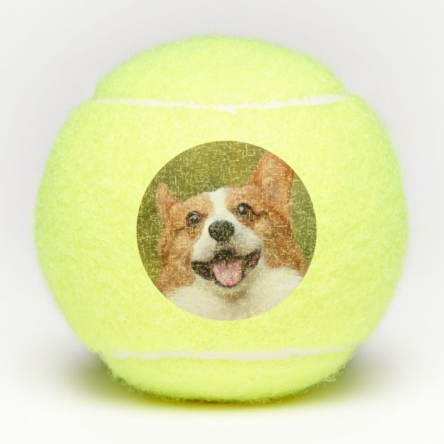 Add Dog Photo Personalised Customised Tennis Balls (Front)