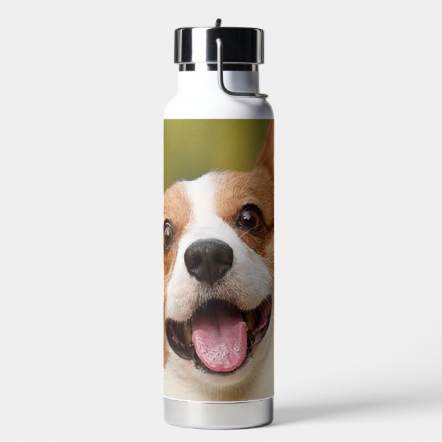 Add Dog Photo Personalised Customised Water Bottle (Left)