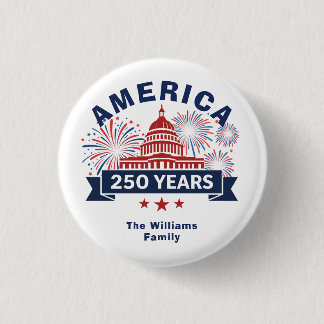 Add Family Name America 250 White House Fireworks 3 Cm Round Badge