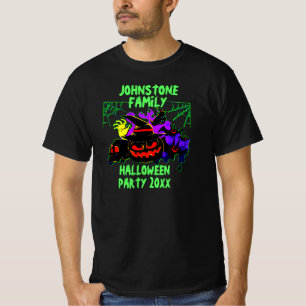 Add Family Name Edit Text Halloween Party Year T-Shirt