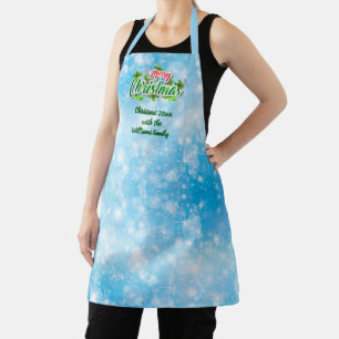 Add Family Name Matching Merry Christmas Blue Apron