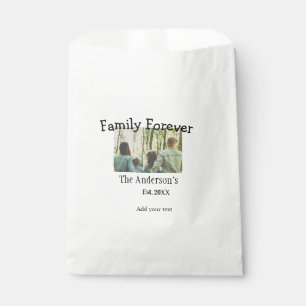 Add family name photo year rustic vintage holiday favour bags