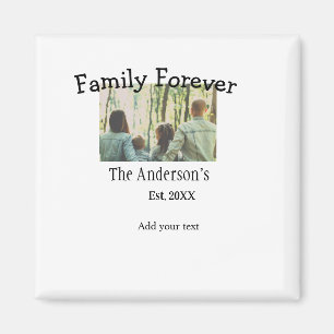 Add family name photo year rustic vintage holiday magnet