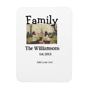 Add family name photo year rustic vintage template magnet
