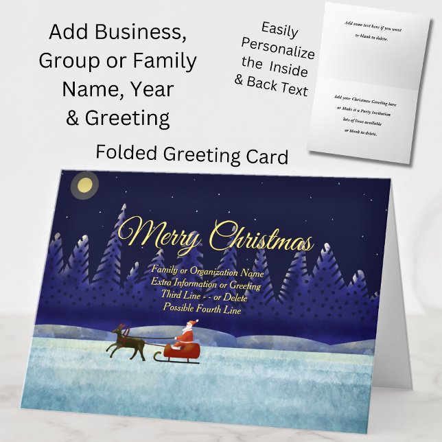 Add Family / Organisation Name Blue Forest Santa Card (Creator Uploaded)