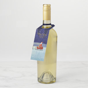 Add Family / Organisation Name Blue + Santa Bottle Tag