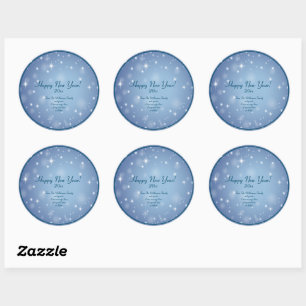 Add Family Organisation Name Happy New Year 20xx  Classic Round Sticker