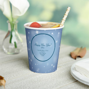 Add Family Organisation Name Happy New Year 20xx  Paper Cups