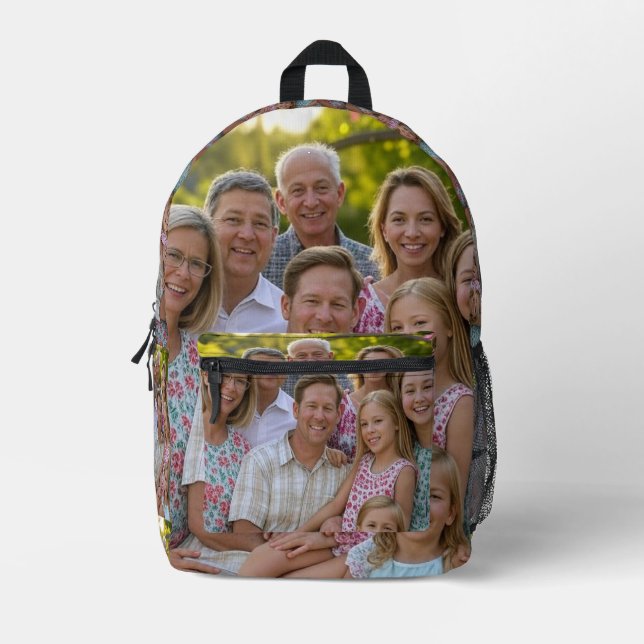 Add Family Reunion Photo Customise Printed Backpack (Front)