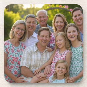 Add Family Reunion Photo Customize Coaster