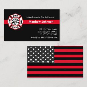 Add Firehouse Embem Fire Department Firefighter Business Card