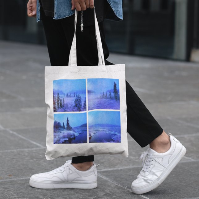Add Four Square Photos Tote Bag (Create Your Own Photo Tote Bag)