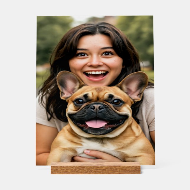 Add French Bulldog Photo Personalise Acrylic Sign (Front)