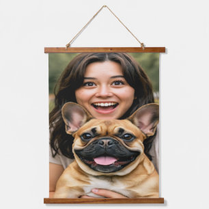 Add French Bulldog Photo Personalise Hanging Tapestry