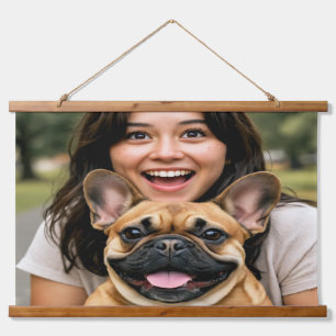 Add French Bulldog Photo Personalise Hanging Tapestry
