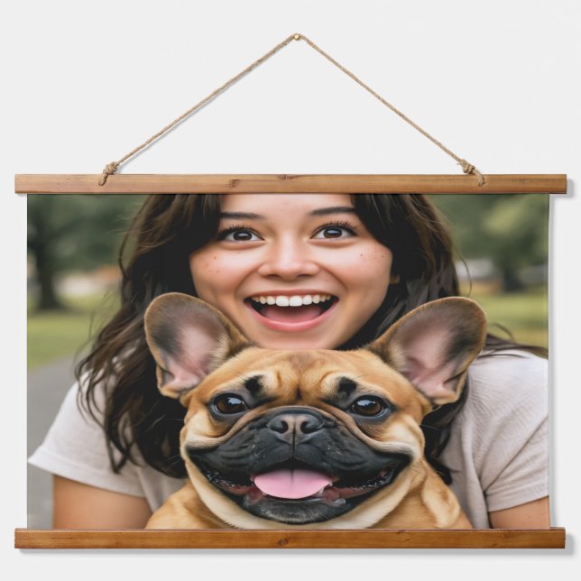 Add French Bulldog Photo Personalise Hanging Tapestry (Front)