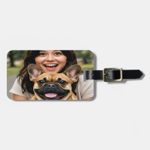 Add French Bulldog Photo Personalise Luggage Tag
