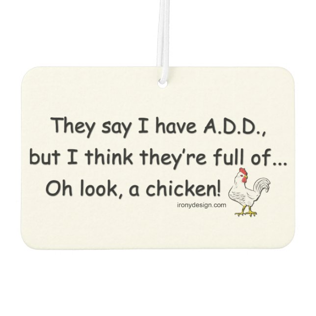ADD Full of Chickens Car Air Freshener (Back)