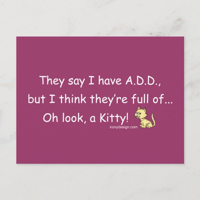 ADD full of Kitty Humour Postcard (Front)