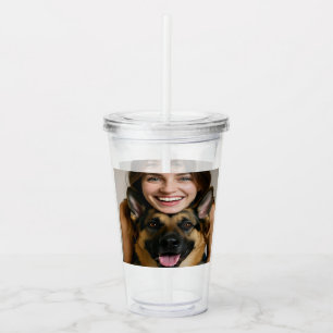Add German Shepherd Photo Personalize Acrylic Tumbler