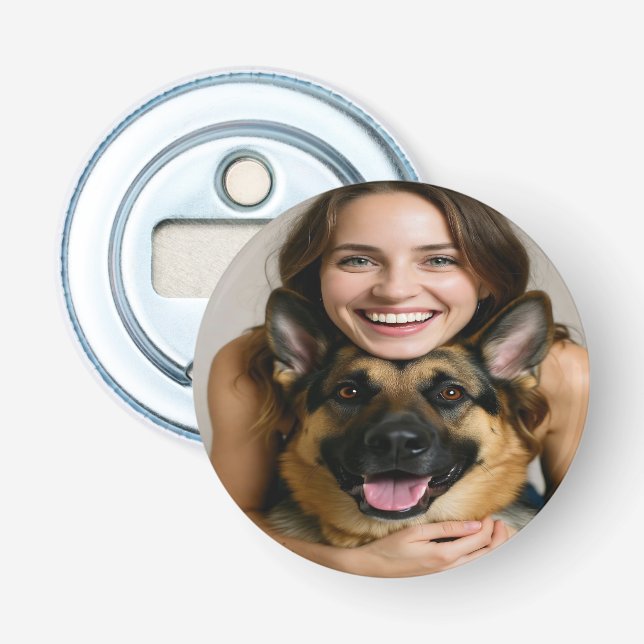 Add German Shepherd Photo Personalize Bottle Opener (Front)