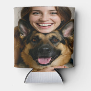 Add German Shepherd Photo Personalize Can Cooler