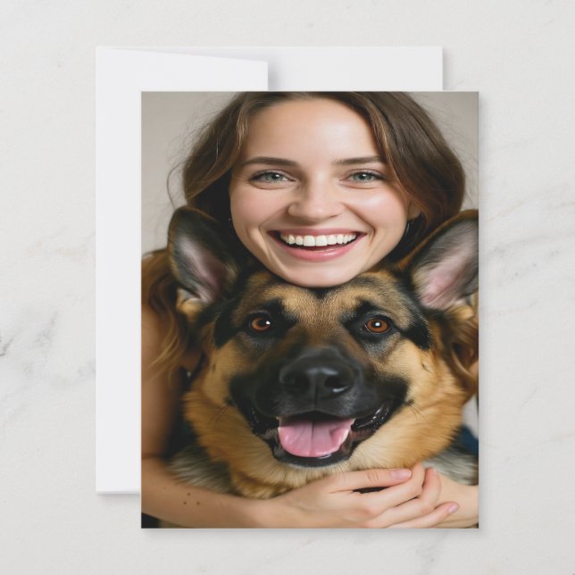 Add German Shepherd Photo Personalize Card (Front)