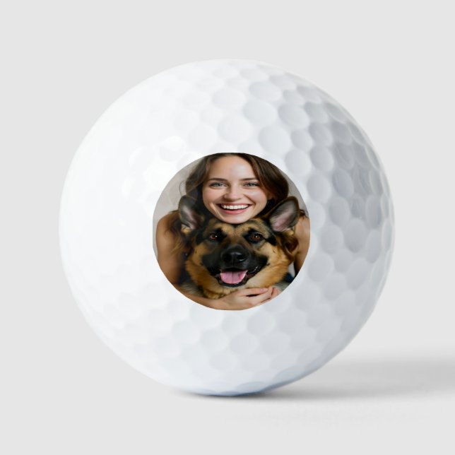Add German Shepherd Photo Personalize Golf Balls (Front)