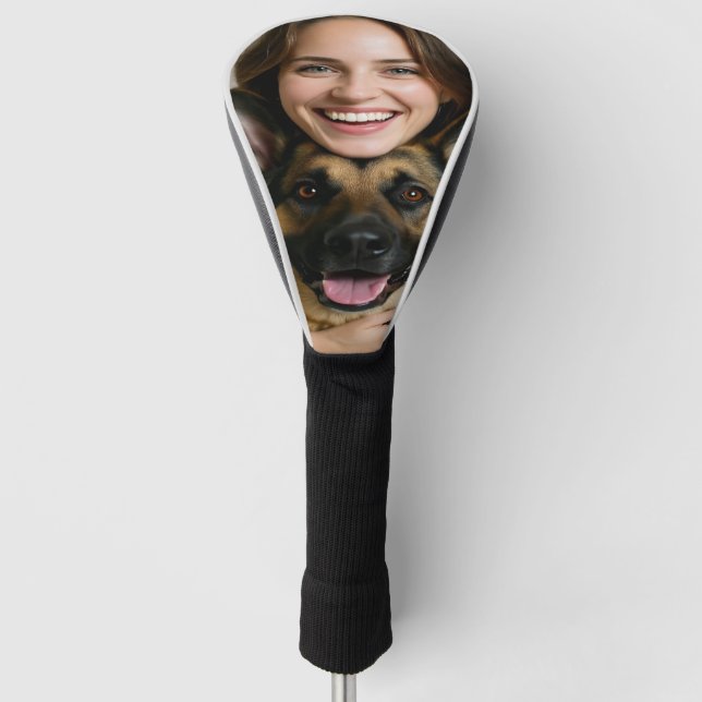 Add German Shepherd Photo Personalize Golf Head Cover (Front)